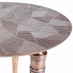 Кофейный столик с рельефной столешницей из металла Aplika Bronze варинант исполнения - 4 | Loft Concept в Казани