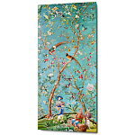 Постер на холсте в стиле шинуазри с изображением сада Chinoiserie Imperial Garden Birds and People Poster варинант исполнения - 1 | Loft Concept в Казани
