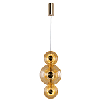 Подвесной светильник светодиодный со стеклянными плафонами янтарного цвета в форме дисков Savio Glass Disc варинант исполнения - 2 | Loft Concept в Казани