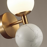 Бра с шарообразным матовым плафоном и шаром из камня на металлическом основании Orb Essence варинант исполнения - 6 | Loft Concept в Казани