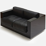 Дизайнерский кожаный диван черный Poltronova Saratoga Sofa варинант исполнения - 4 | Loft Concept в Казани