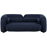 Дизайнерский двухместный диван с мягкими спинкой и подлокотниками синий Madelaine Sofa Blue варинант исполнения - 1 | Loft Concept в Казани