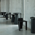 Круглый приставной столик из массива манго Piero Black Side Table варинант исполнения - 5 | Loft Concept в Казани