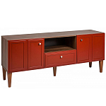 ТВ-тумба красная из массива бука с 2-мя дверками и ящиком Wenge Light варинант исполнения - 1 | Loft Concept в Казани