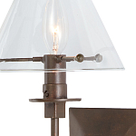 Бра с прозрачным стеклянным абажуром в форме конуса Bartolomeo Bronze варинант исполнения - 1 | Loft Concept в Казани