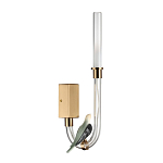 Бра с прозрачной изогнутой трубкой и декоративной фигуркой птицы Ganthea варинант исполнения - 1 | Loft Concept в Казани