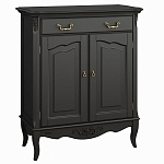 Буфет черный из массива бука с ящиком и 2-мя дверцами в стиле прованс Black Provence варинант исполнения - 1 | Loft Concept в Казани