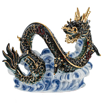 Декоративная фарфоровая статуэтка Китайский дракон на облаке Зеленый варинант исполнения - 1 | Loft Concept в Казани