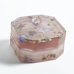 Шкатулка из эпоксидной смолы с цветами розовая Epoxy Resin Square Box Pink варинант исполнения - 5 | Loft Concept в Казани