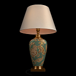 Настольная лампа бирюзовая с цветочным принтом Turquoise Flight варинант исполнения - 4 | Loft Concept в Казани