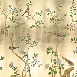 Обои ручная роспись Badminton Deep Rich Gold gilded paper варинант исполнения - 2 | Loft Concept в Казани