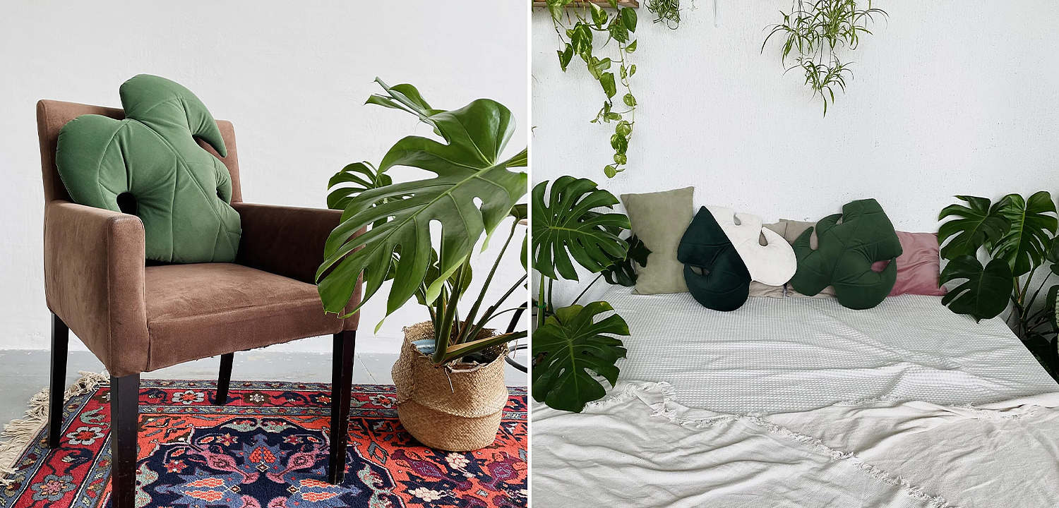 Декоративная подушка Botanical Cushion Monstera Декоративная подушка Botanical Cushion Monstera - Loft-Concept в Казани