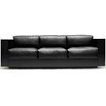 Дизайнерский кожаный диван черный Poltronova Saratoga Sofa варинант исполнения - 2 | Loft Concept в Казани