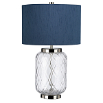 Настольная лампа с цилиндрическим абажуром и прозрачным стеклянным основанием Quintiesse варинант исполнения - 7 | Loft Concept в Казани