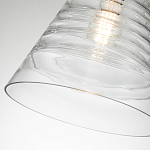 Подвесной светильник с прозрачным рельефным стеклянным плафоном в форме конуса Feiss варинант исполнения - 3 | Loft Concept в Казани