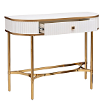 Консоль с ящиком белая с золотом Textured White Console with Gold варинант исполнения - 2 | Loft Concept в Казани