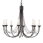 Люстра черного цвета ручной работы с канделябрами и переплетенной проволочной драпировкой Elstead Lighting варинант исполнения - 5 | Loft Concept в Казани