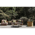 Дизайнерский уличный диван из массива дерева с плетеной спинкой PALINFRASCA Sofa варинант исполнения - 23 | Loft Concept в Казани