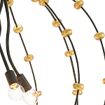 Люстра в форме шара с золотыми элементами на чёрном каркасе Arced Lines варинант исполнения - 1 | Loft Concept в Казани