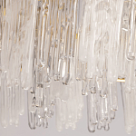 Люстра круглая с прозрачными стержнями разной длины Textured Glass Chandelier варинант исполнения - 8 | Loft Concept в Казани