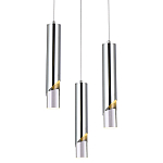Подвесной светильник Metal Acrylic Tube Trio Chrome Hanging Lamp варинант исполнения - 1 | Loft Concept в Казани