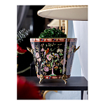 Кашпо из фарфора черная с цветочной росписью и бронзовой стрекозой Spring Garden варинант исполнения - 4 | Loft Concept в Казани