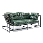 Диван Лофт Натуральная Винтажная кожа Зеленый Two Seat Encounter Leather Sofa варинант исполнения - 2 | Loft Concept в Казани