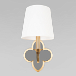 Бра с белым текстильным абажуром и фигурным основанием с зеркальной вставкой Vitorino варинант исполнения - 5 | Loft Concept в Казани