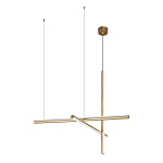 Люстра с 3-мя  пересекающимися цилиндрическими плафонами на тонких тросах Trumpet tube варинант исполнения - 2 | Loft Concept в Казани