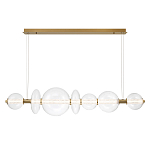 Подвесной светильник линейный с прозрачными стеклянными шарами разного диаметра Eurofase варинант исполнения - 11 | Loft Concept в Казани