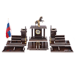 Настольный письменный набор из природного камня обсидиана с декором в виде Коня Team leader варинант исполнения - 1 | Loft Concept в Казани