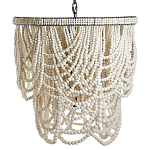 Двухъярусная люстра украшенная круглыми белыми бусинами Gradient Chandelier White варинант исполнения - 2 | Loft Concept в Казани