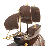 Часы настольные в виде парусника из натурального камня Обсидиан Sailboat Stone Clock варинант исполнения - 3 | Loft Concept в Казани