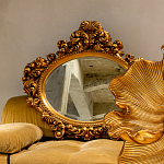 Зеркало настенное золотое с ажурным резным орнаментом Classic Ornament Mirror варинант исполнения - 3 | Loft Concept в Казани