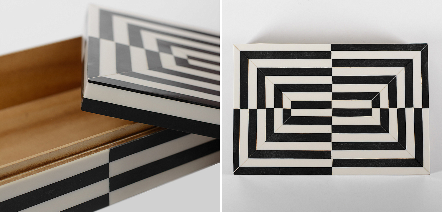 Шкатулка Black White Stripes Bone Inlay Шкатулка Black White Stripes Bone Inlay - Loft-Concept в Казани