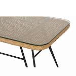 Журнальный столик с столешницей из ротанга и стекла Wicker Tabletop Under Glass варинант исполнения - 2 | Loft Concept в Казани