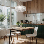 Люстра круглая с подвесными прямоугольными пластинами из стекла Glacier Panels варинант исполнения - 11 | Loft Concept в Казани