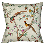 Подушка декоративная с изображением птиц в саду Beige Chinoiserie Birds in the Peach Orchard Cushion варинант исполнения - 1 | Loft Concept в Казани