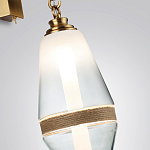 Бра со стеклянным плафоном конусообразной формы и декоративной вставкой из джута Tectona  варинант исполнения - 5 | Loft Concept в Казани