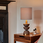 Настольная лампа с белым цилиндрическим абажуром на фигурном основании из полусфер Bewitchment варинант исполнения - 1 | Loft Concept в Казани