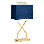 Настольная лампа с основанием из полированного золота и прямоугольным абажуром глубокого синего цвета Elstead Lighting варинант исполнения - 5 | Loft Concept в Казани