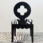 Дизайнерский стул с круглой деревянной спинкой Black and White Clover варинант исполнения - 3 | Loft Concept в Казани