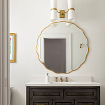 Золотое настенное зеркало Yvon Mirror варинант исполнения - 4 | Loft Concept в Казани