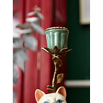 Подсвечник в виде кошки из фарфора с бронзовыми элементами Paradise Cat варинант исполнения - 7 | Loft Concept в Казани