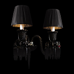 Бра с двумя черными абажурами и декоративными подвесками Lustre Reverie варинант исполнения - 3 | Loft Concept в Казани