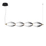 Подвесной светильник линейный в сочетании двух разных фактур стекла Enchanting варинант исполнения - 1 | Loft Concept в Казани