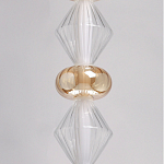 Подвесной светильник с вертикальной композицией из прозрачных и янтарных стеклянных шаров и ромбов Gabriel Scott Luna варинант исполнения - 14 | Loft Concept в Казани