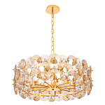Люстра круглая золотого цвета с круглыми хрустальным элементами Solyria варинант исполнения - 4 | Loft Concept в Казани
