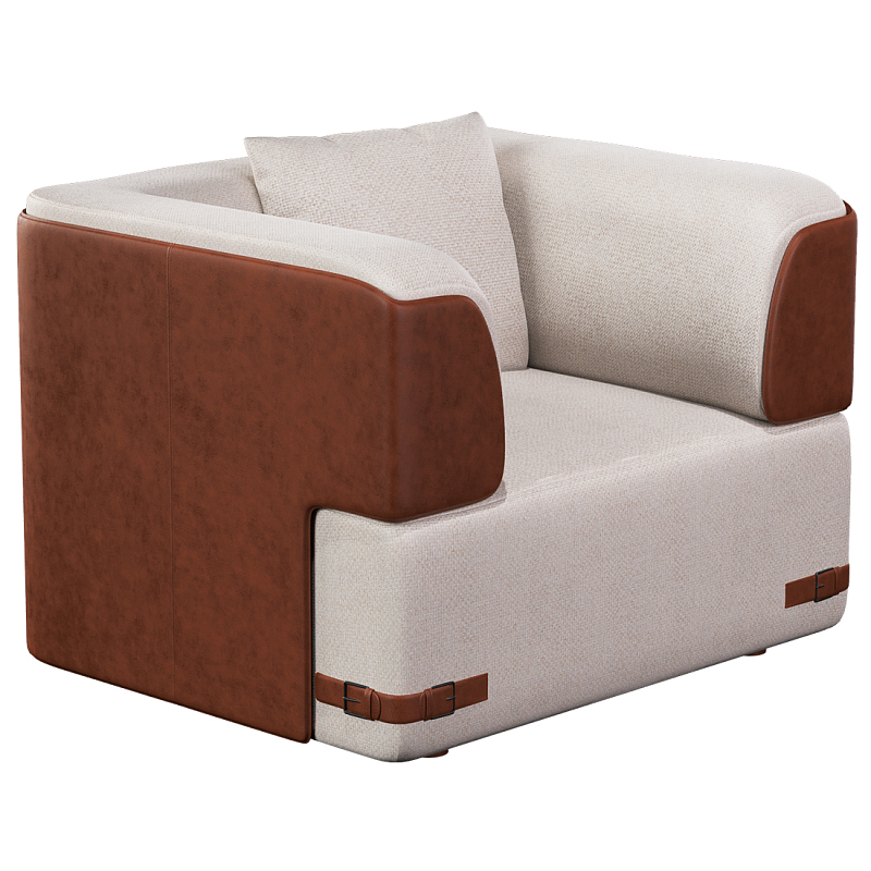 Кресло Richmond  с кожаной отделкой Молочный Коричневый в Казани | Loft Concept 