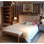 Кровать из массива бука с мягким изголовьем Tasteful Furniture варинант исполнения - 2 | Loft Concept в Казани